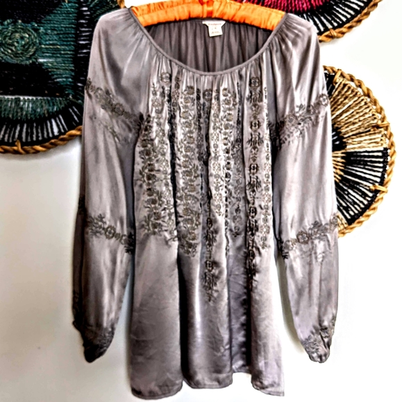 🔴SOLD🔴Sundanc 100% Silk Embroidered Bohemian Top - Picture 8 of 8